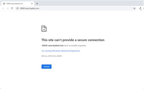 SSL Protocol Error .